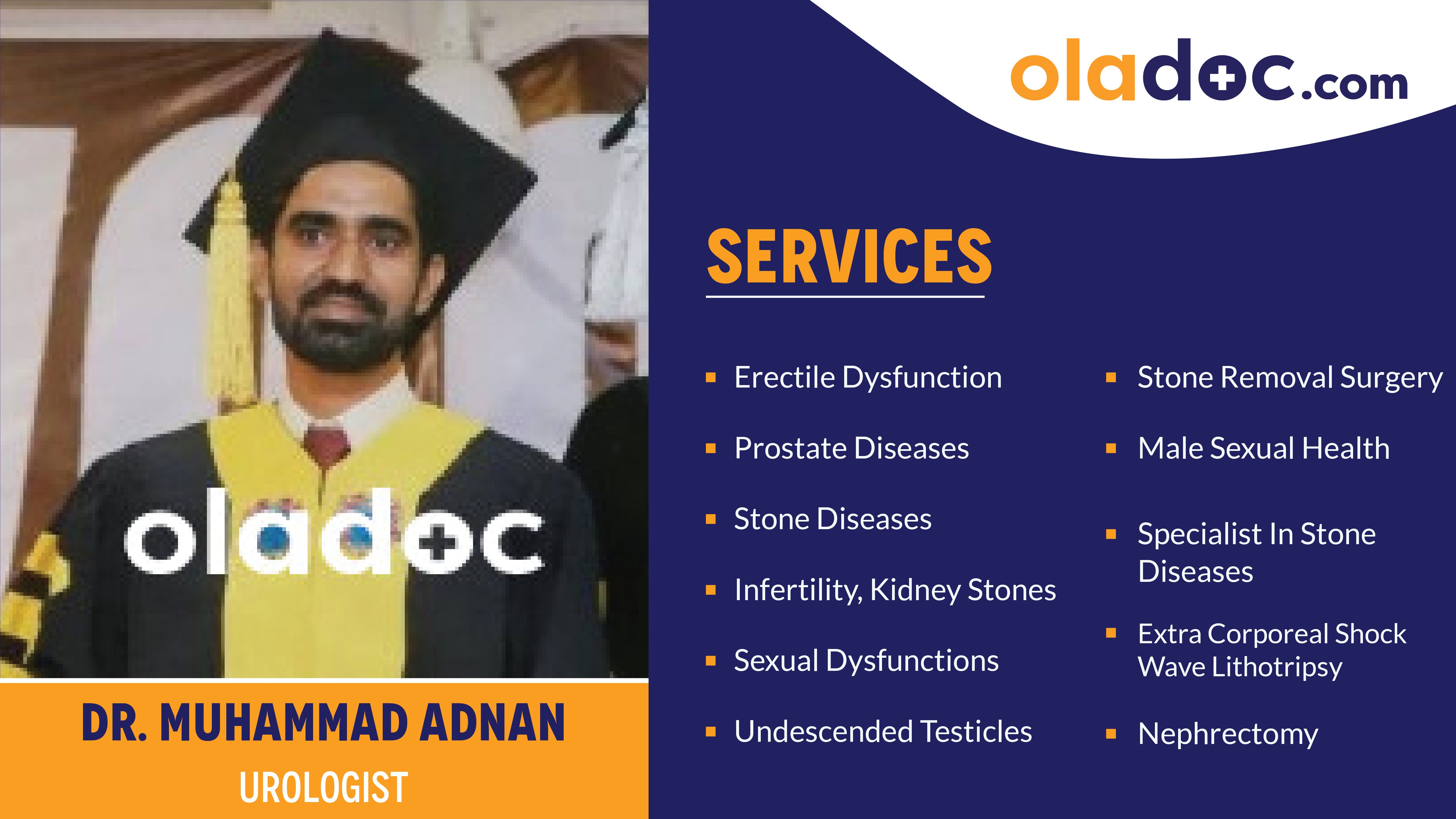 Services provided by Dr.Muhammad Adnan